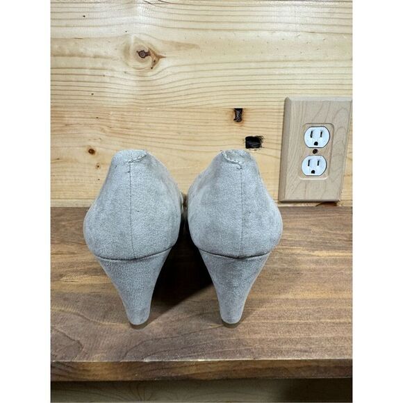 Jessica Simpson Selonia Women's Size 7Wedge Pump Shoes Warm Stone MicroSuede Gem - Picture 4 of 13